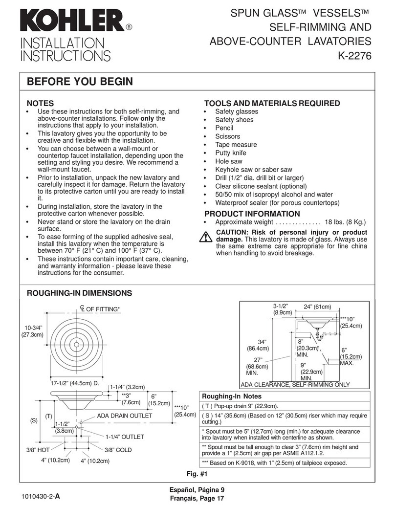 Kohler K-2276 User manual Kohler K-2276 User manual