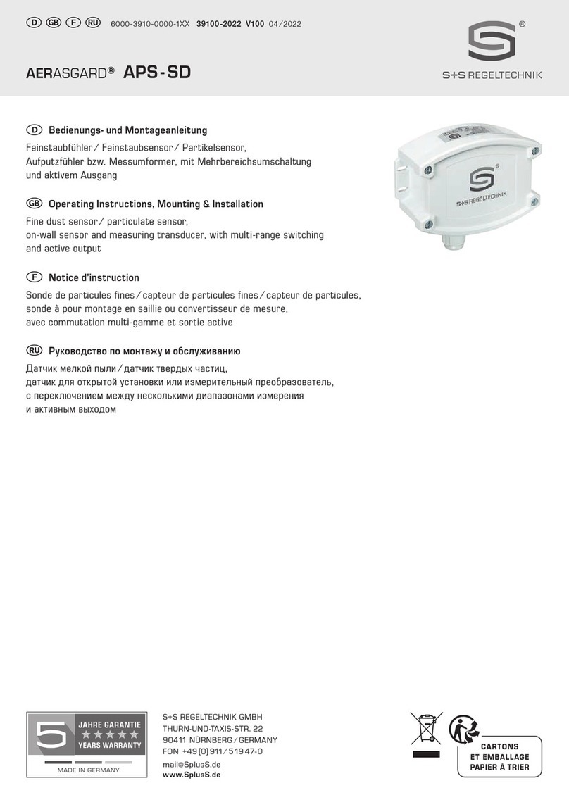 S+S Regeltechnik AERASGARD APS-SD Operating Instructions, Mounting & Installation