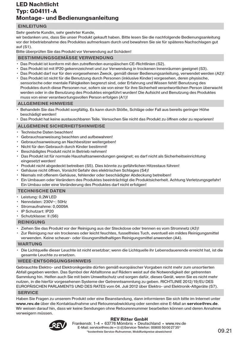 REV Ritter G04111-A Assembly and operating instructions REV Ritter G04111-A Assembly and operating instructions