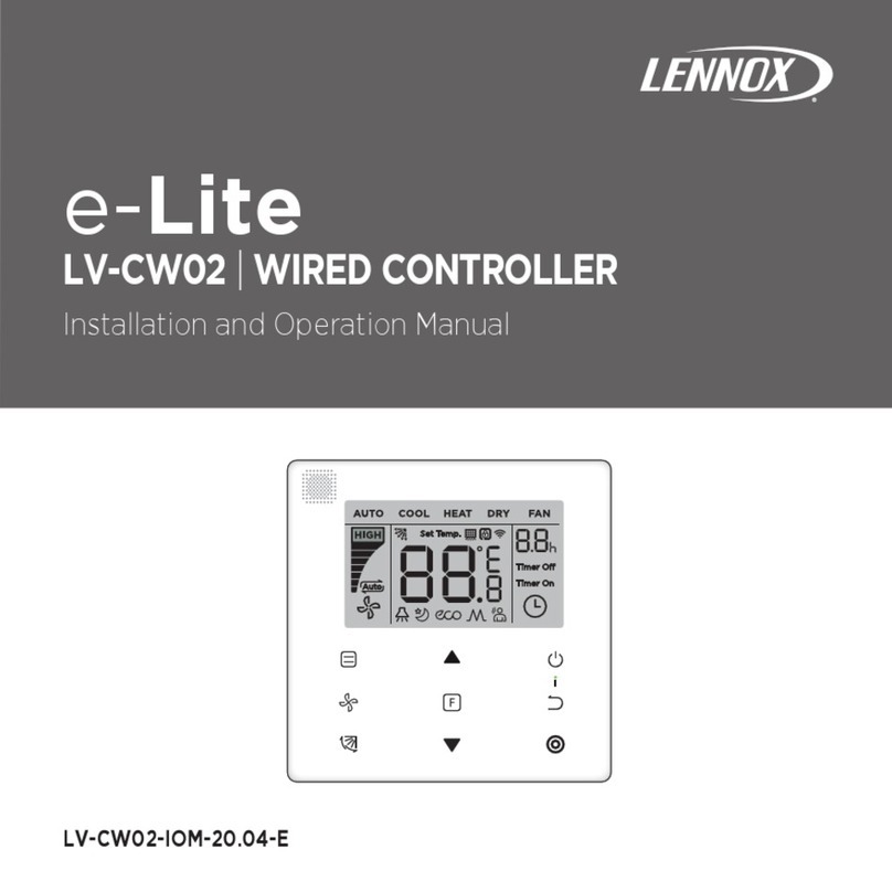Lennox e-Lite LV-CW02 Installation and operation manual