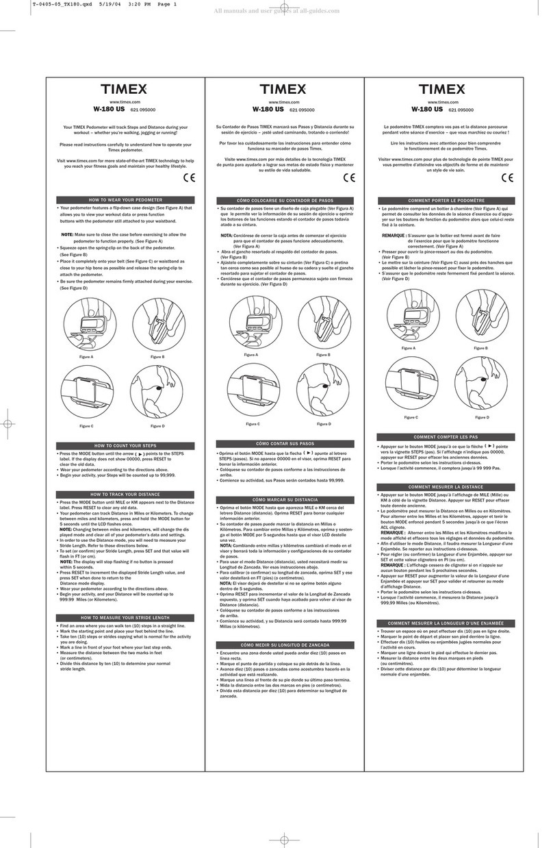 Timex W-180 US Instruction manual