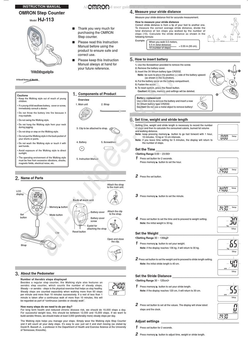 Omron Walking Style HJ-113 User manual