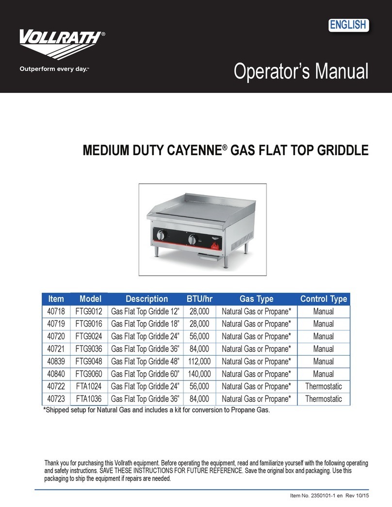 Vollrath FTG9016 Operator's manual