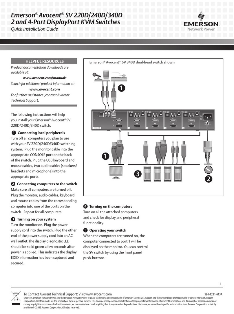 Emerson Avocent SV 220D Quick installation guide