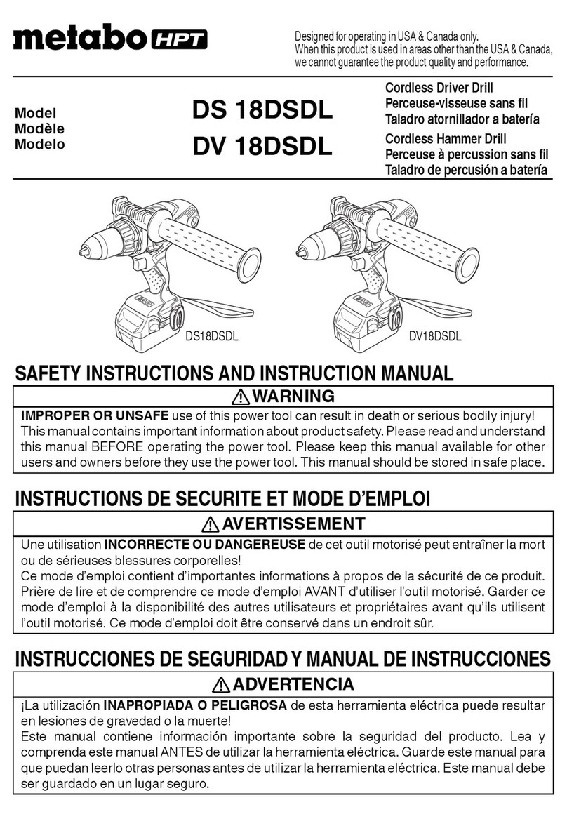 Metabo HPT DS18DSDL Safety instructions and instruction manual