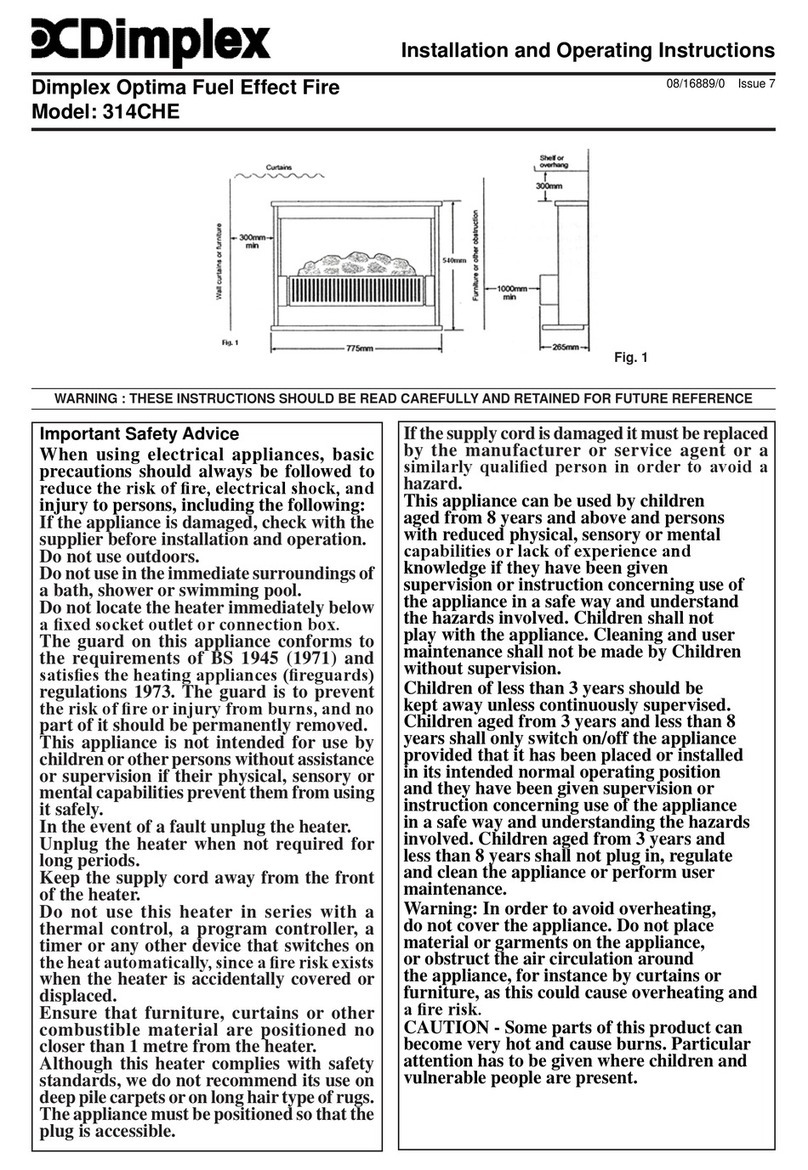 Dimplex 314CHE Installation and operating instructions Dimplex 314CHE Installation and operating instructions