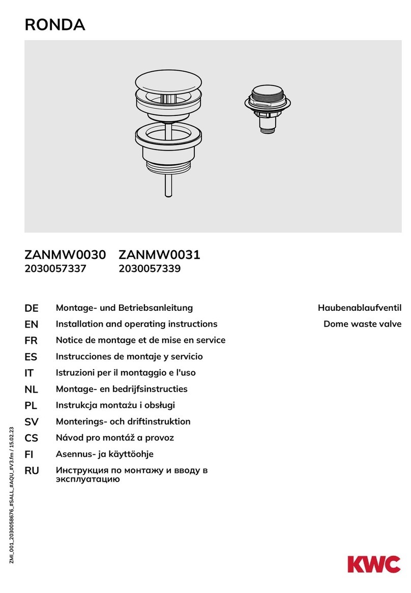 KWC RONDA ZANMW0030 Installation and operating instructions