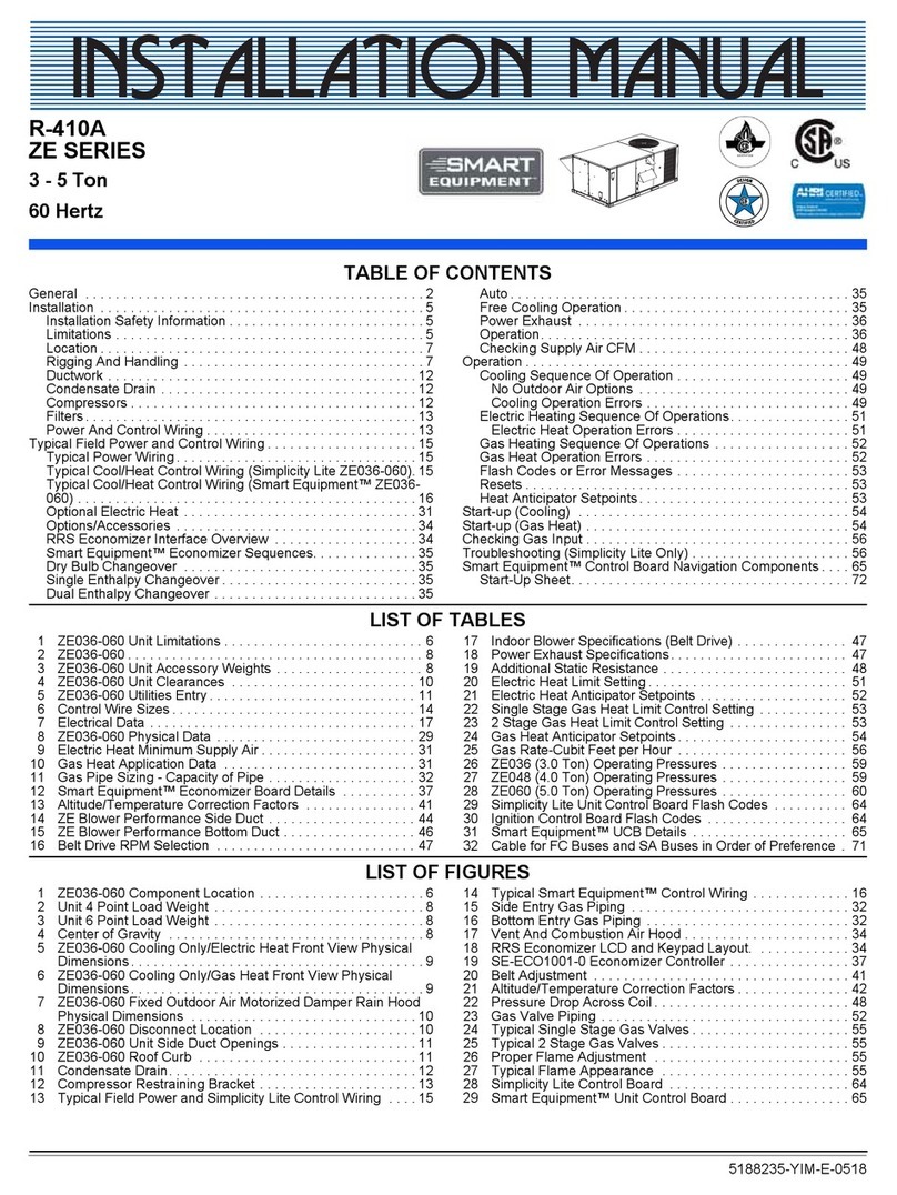 York Sunline ZE Series installation manual