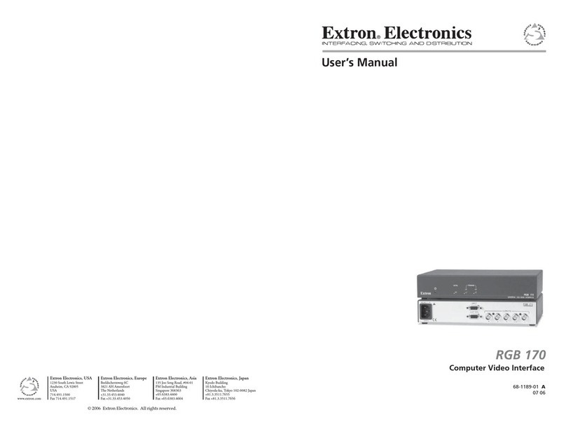 Extron electronics RGB 170 User manual