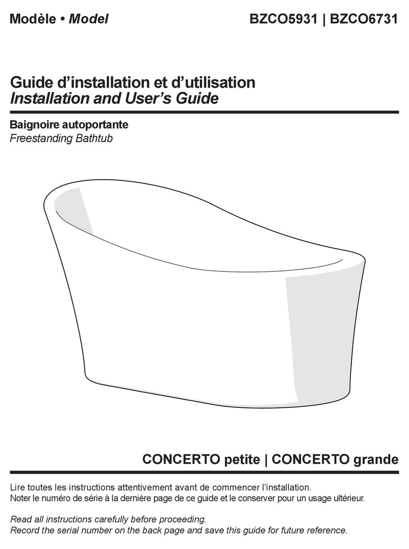 Fleurco CONCERTO petite BZCO5931 Installation and user guide
