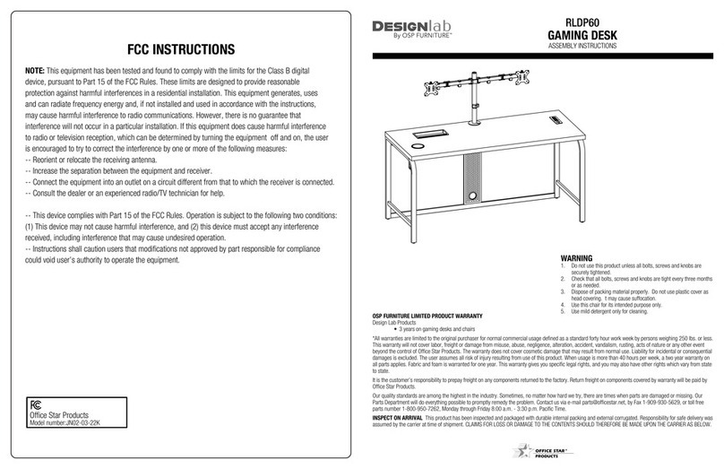 OSP furniture DESIGNlab RLDP60 Assembly instruction