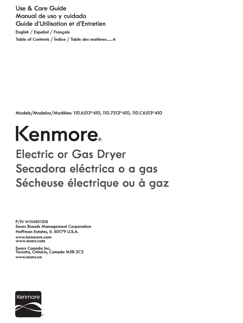 Kenmore 110.6513 410 Series User manual