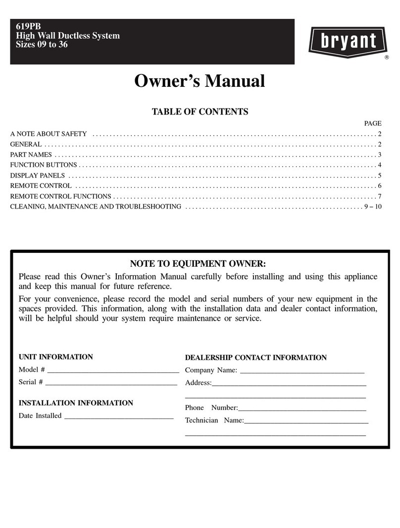 Bryant 619PB owner's manual