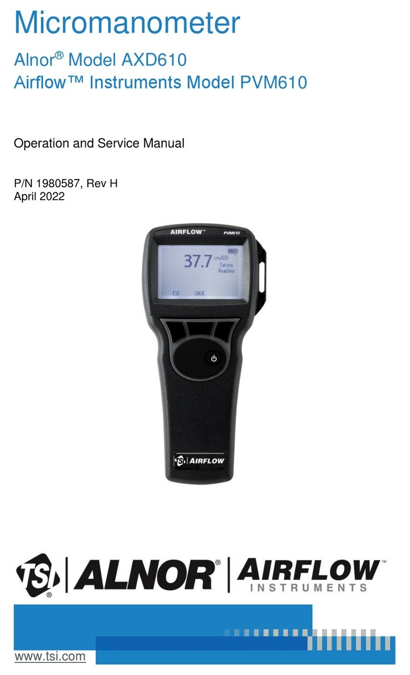 TSI Instruments Alnor Airflow AXD610 Operation manual