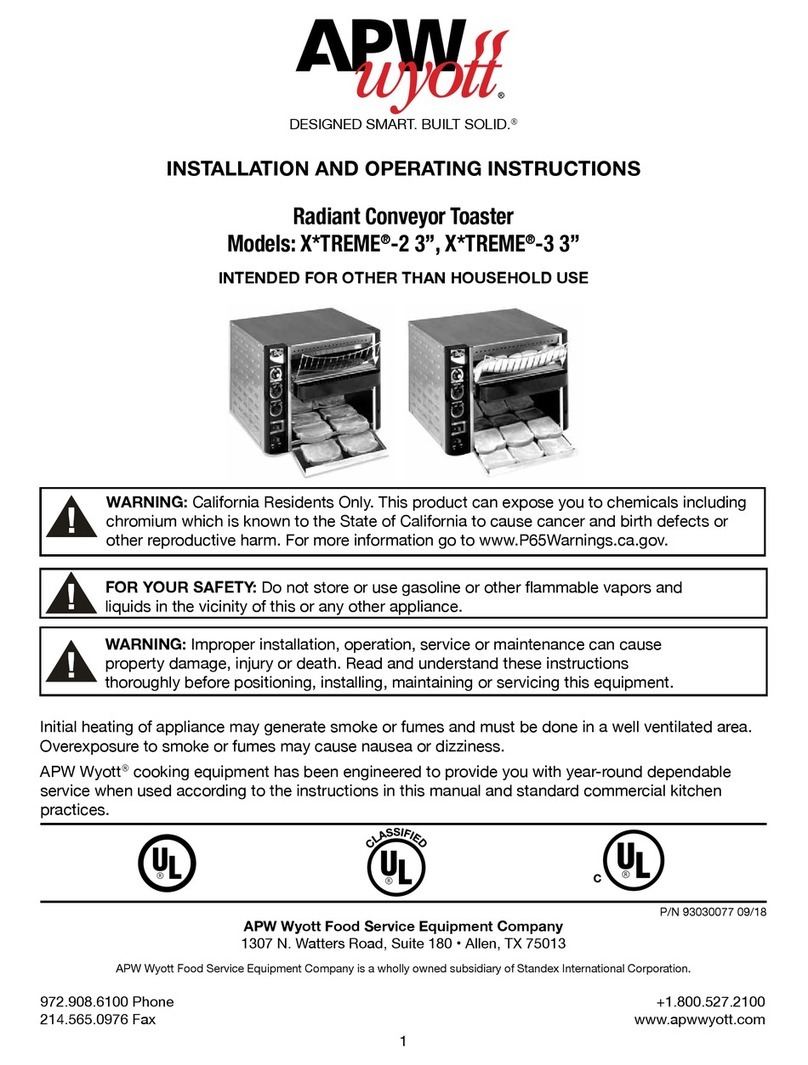 APW Wyott X TREME-2 Series User manual