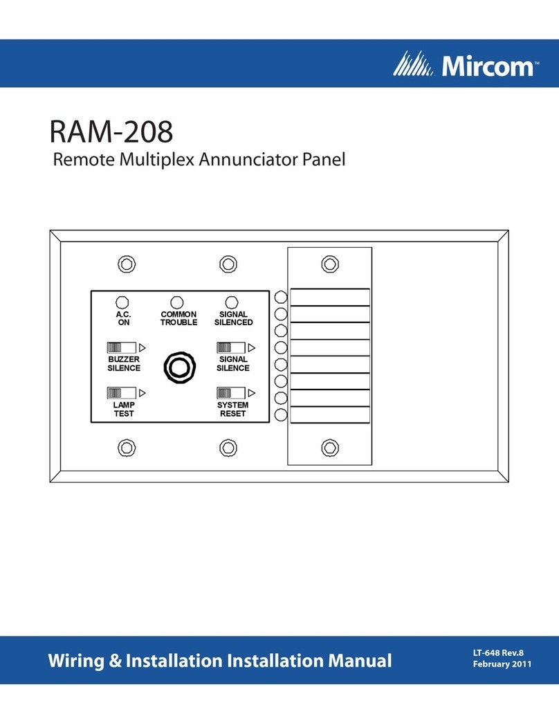 Mircom RAM-208 Wiring & installation manual Mircom RAM-208 Wiring & installation manual