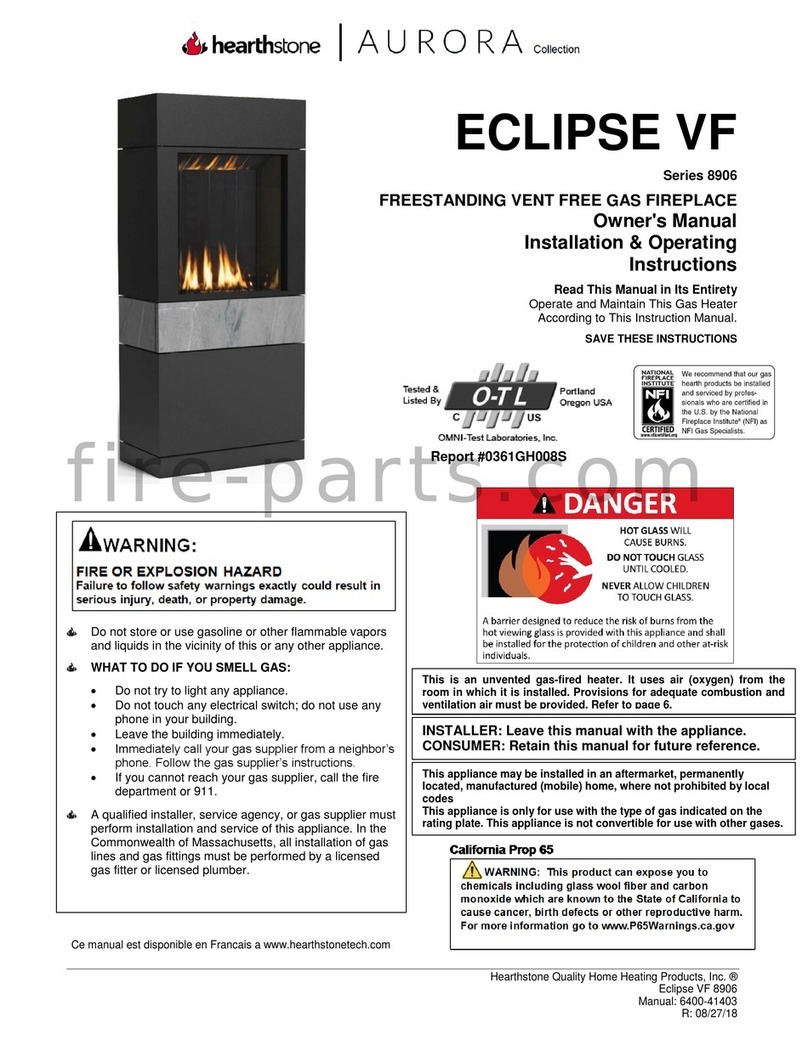 HearthStone AURORA 8906 Series Owner's manual installation and operating instructions