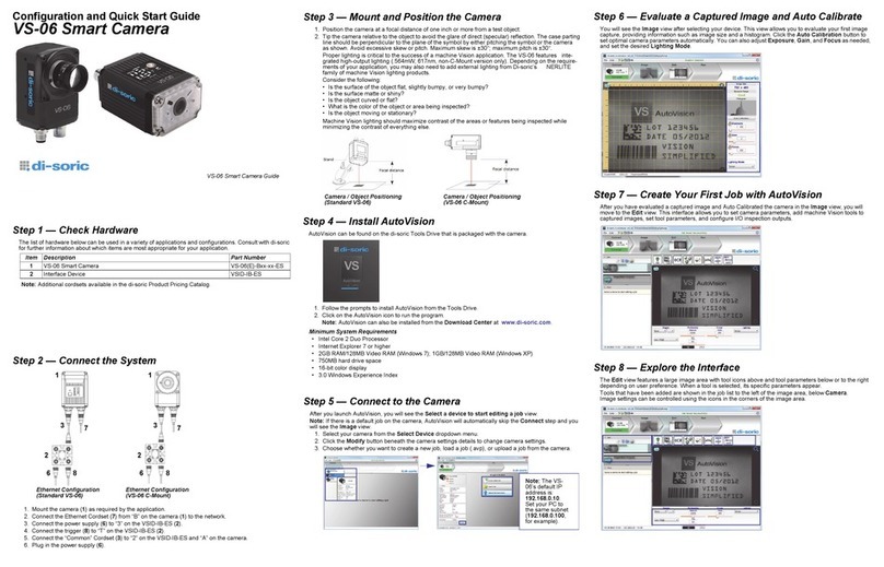 Di-soric VS-06 Configuration and quick start guide
