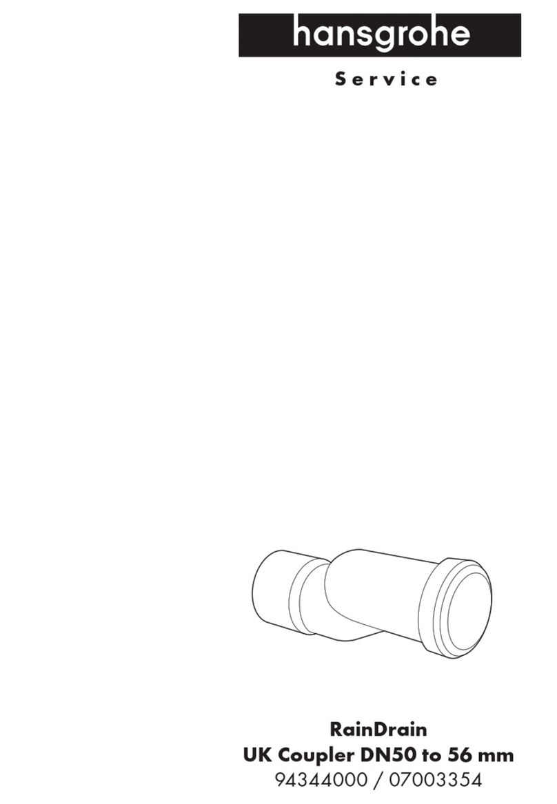 Hans Grohe RainDrain UK Coupler DN50 to 56 mm 94344000 User manual