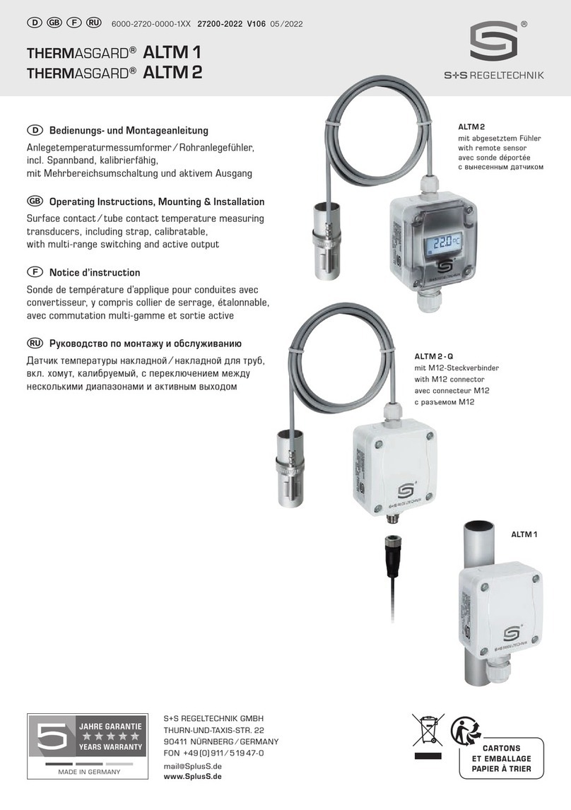 S+S Regeltechnik THERMASGARD ALTM2-Q Operating Instructions, Mounting & Installation