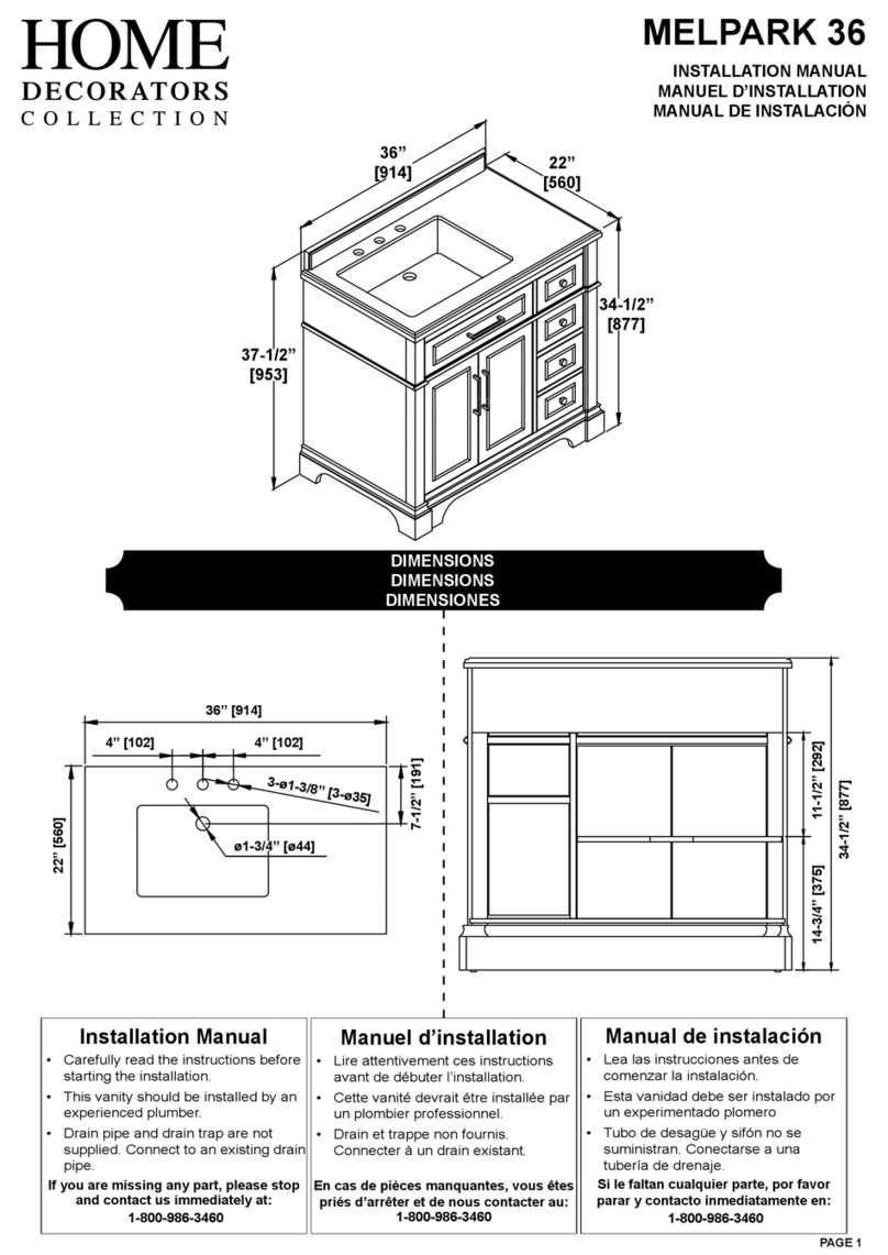 Home Decorators Collection MELPARK 36 installation manual