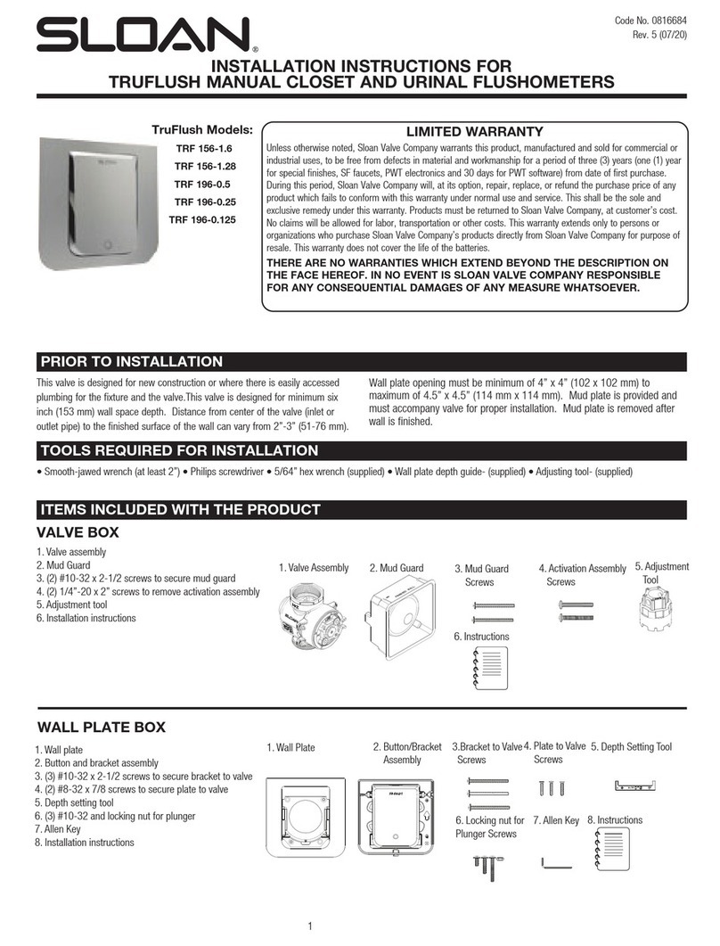 Sloan TruFlush TRF 156-1.28 installation instructions