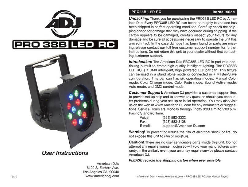 ADJ PRO38B LED RC User manual ADJ PRO38B LED RC User manual