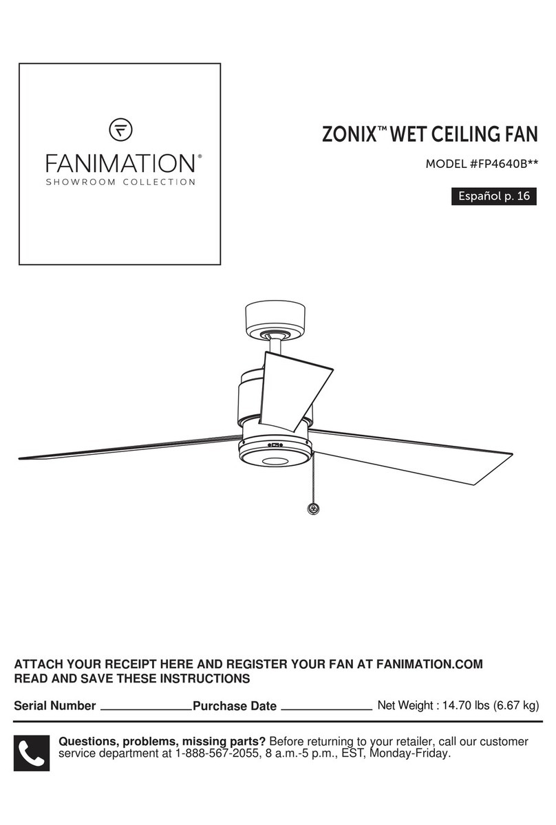 Fanimation Zonix Wet FP4640BBLW manual
