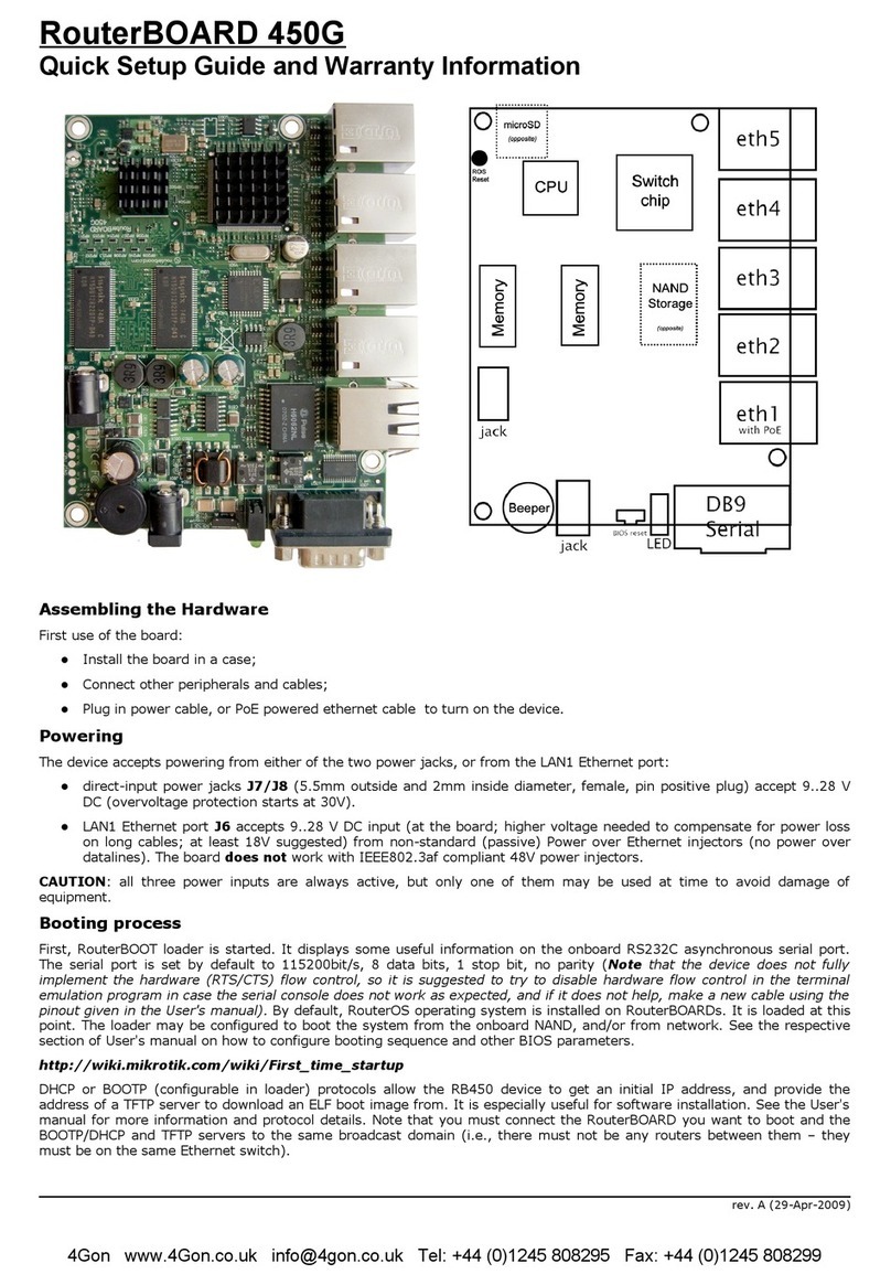 4gon RouterBOARD 450G Quick setup guide and warranty information
