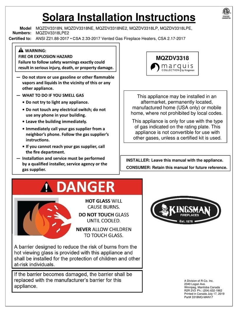 Kingsman marquis Solara MQZDV3318 User manual