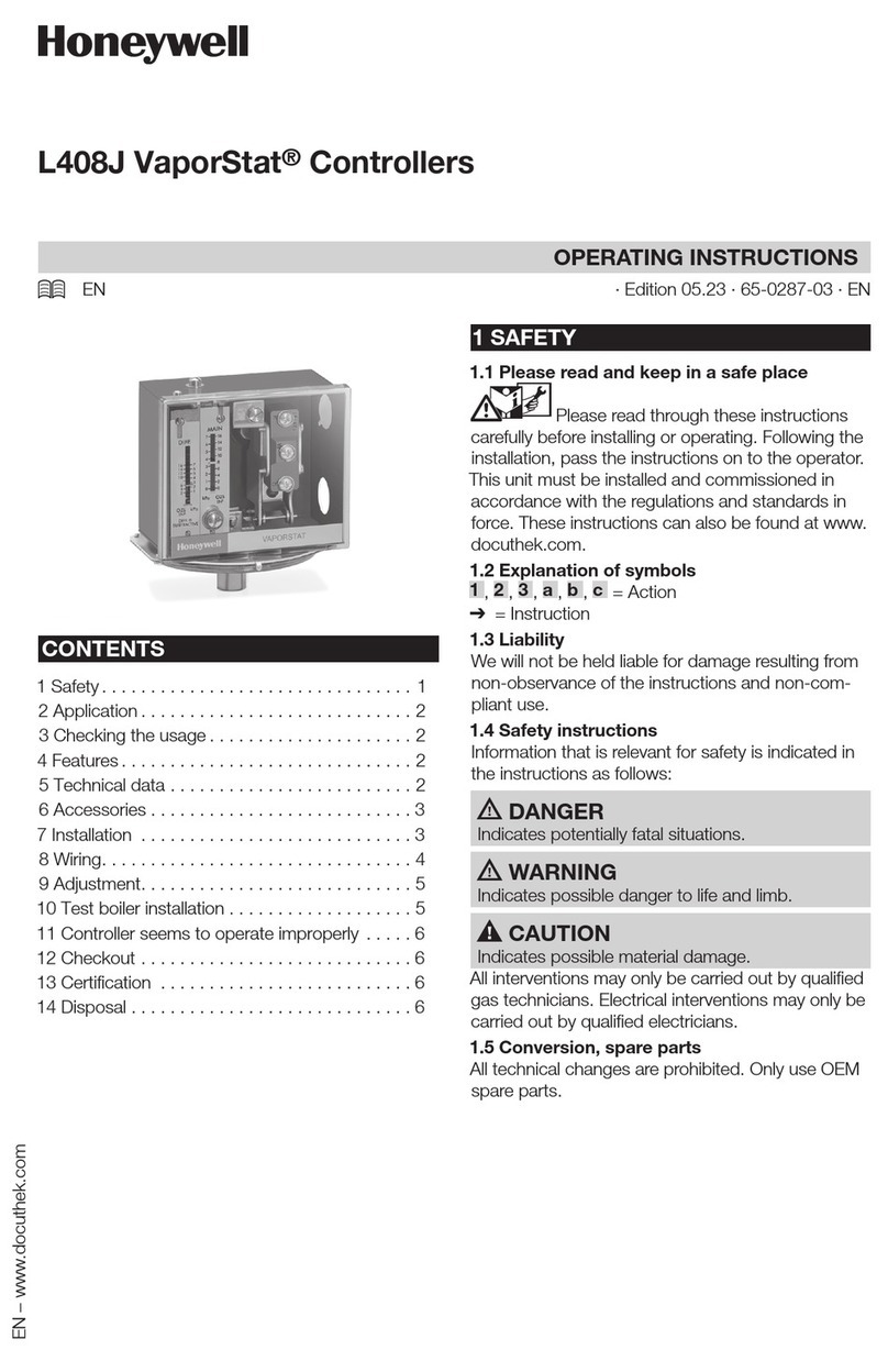 Honeywell VaporStat L408J User manual Honeywell VaporStat L408J User manual