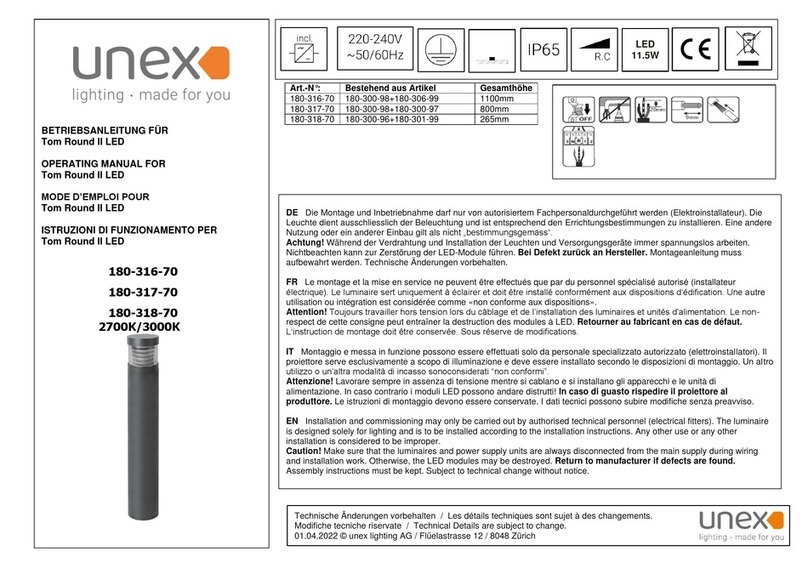 Unex Tom Round II LED operating manual
