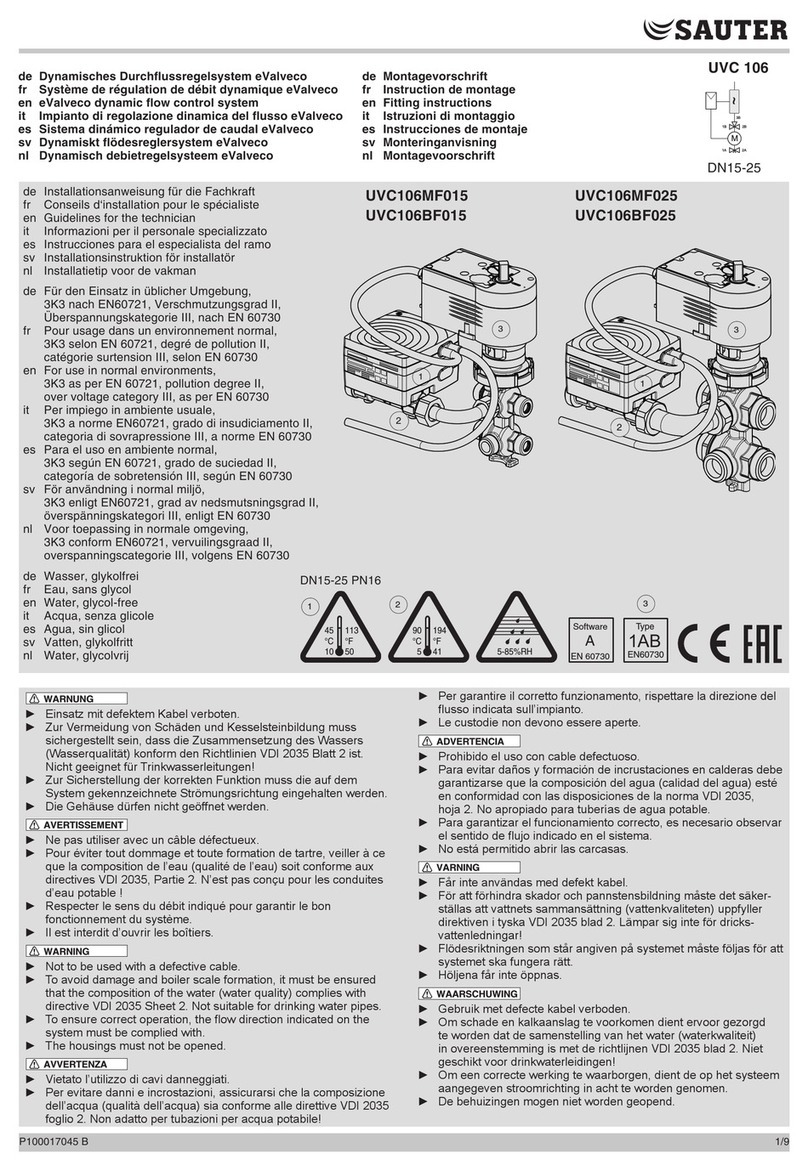 sauter eValveco UVC106MF015 Fitting instructions