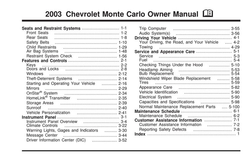 Chevrolet 2003 Monte Carlo owner's manual