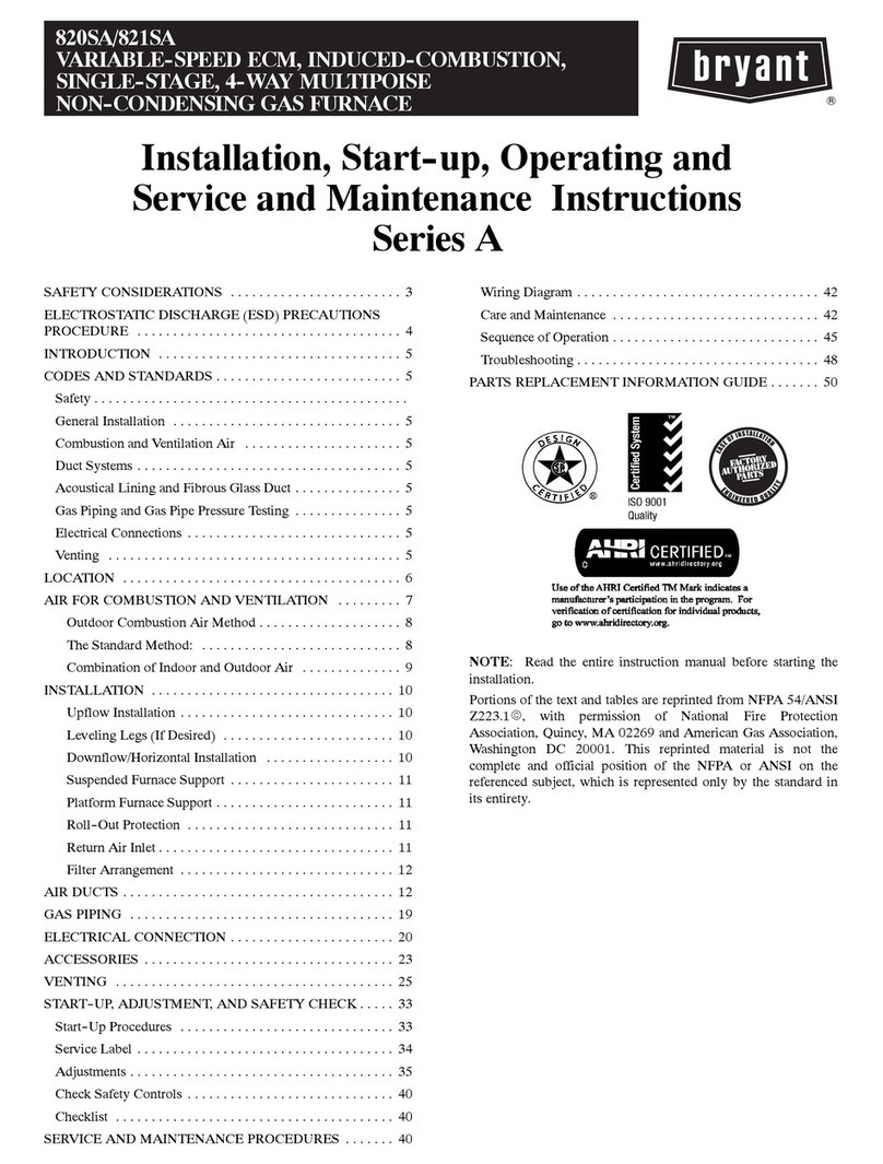 Carrier 820SA Installation, start-up, operating and service and maintenance instructions
