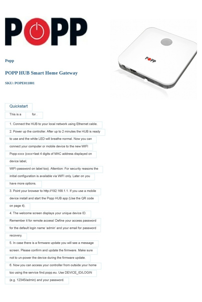 Popp POPE011801 quick start