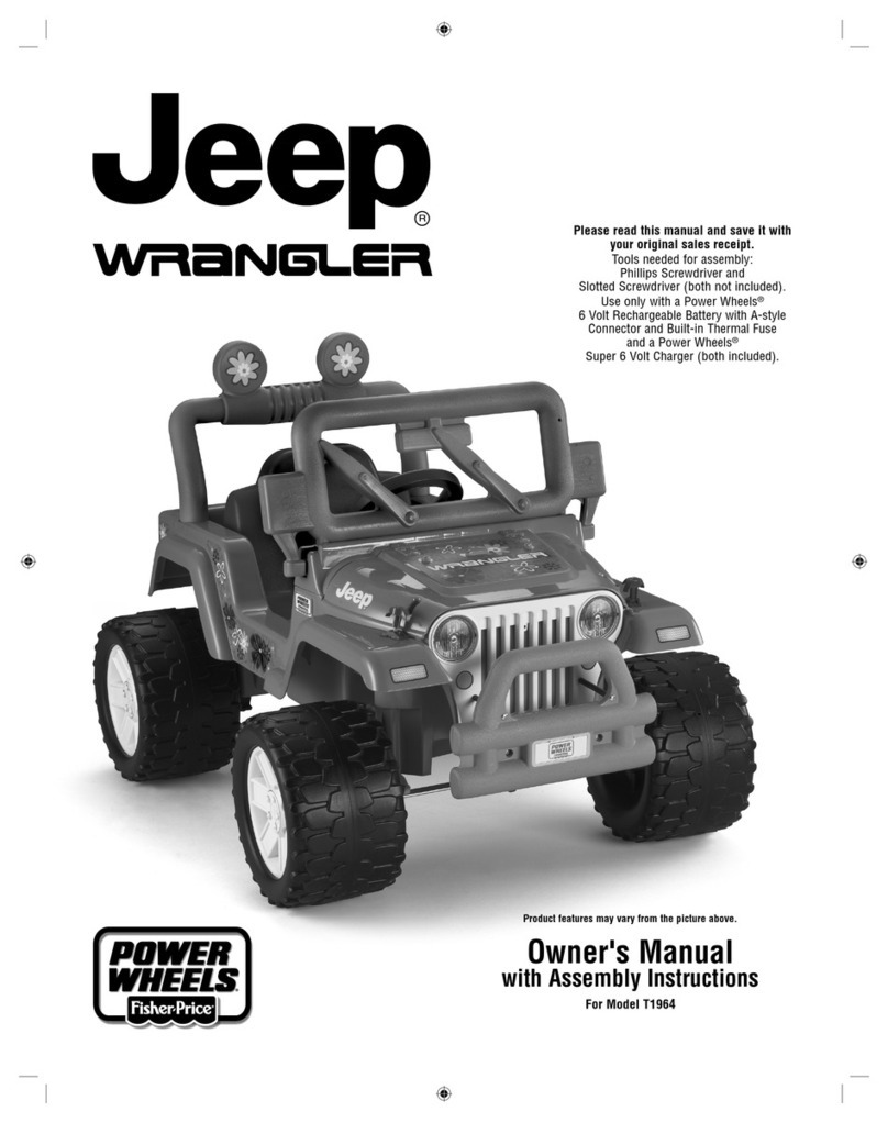 Fisher-Price Power Wheels Jeep WRANGLER T1964 Owner's manual with assembly instructions