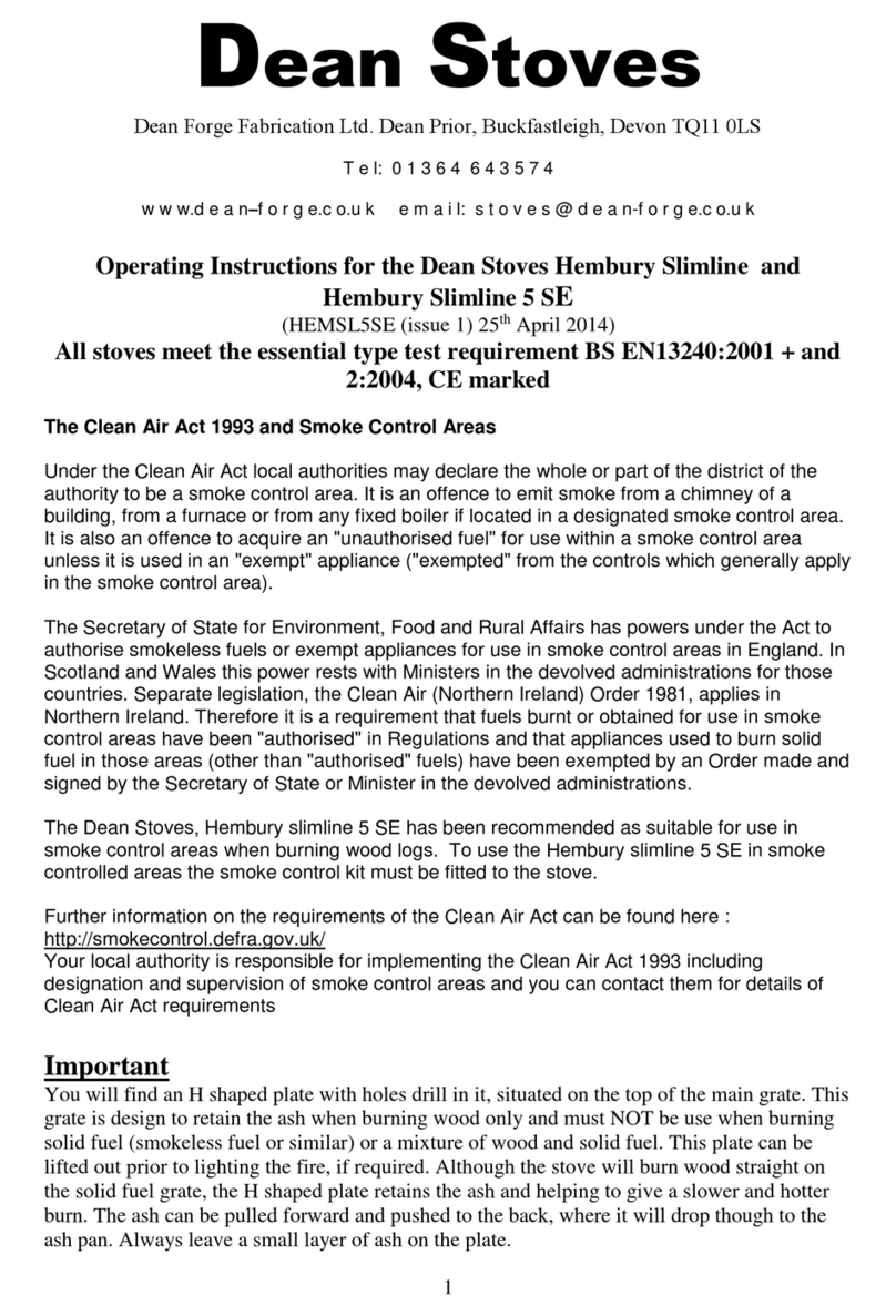 Dean Hembury Slimline operating instructions