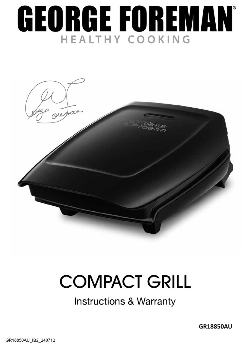 George Foreman GR18850AU Instructions and warranty