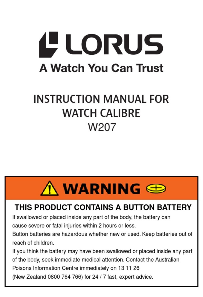 LORUS W207 instruction manual