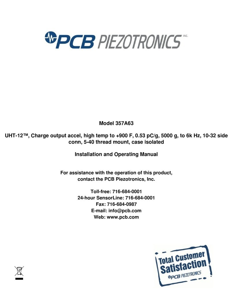 PCB Piezotronics UHT-12 357A63 Installation and operating manual PCB Piezotronics UHT-12 357A63 Installation and operating manual
