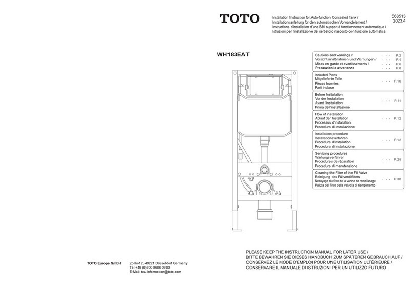 Toto WH183EAT User manual Toto WH183EAT User manual