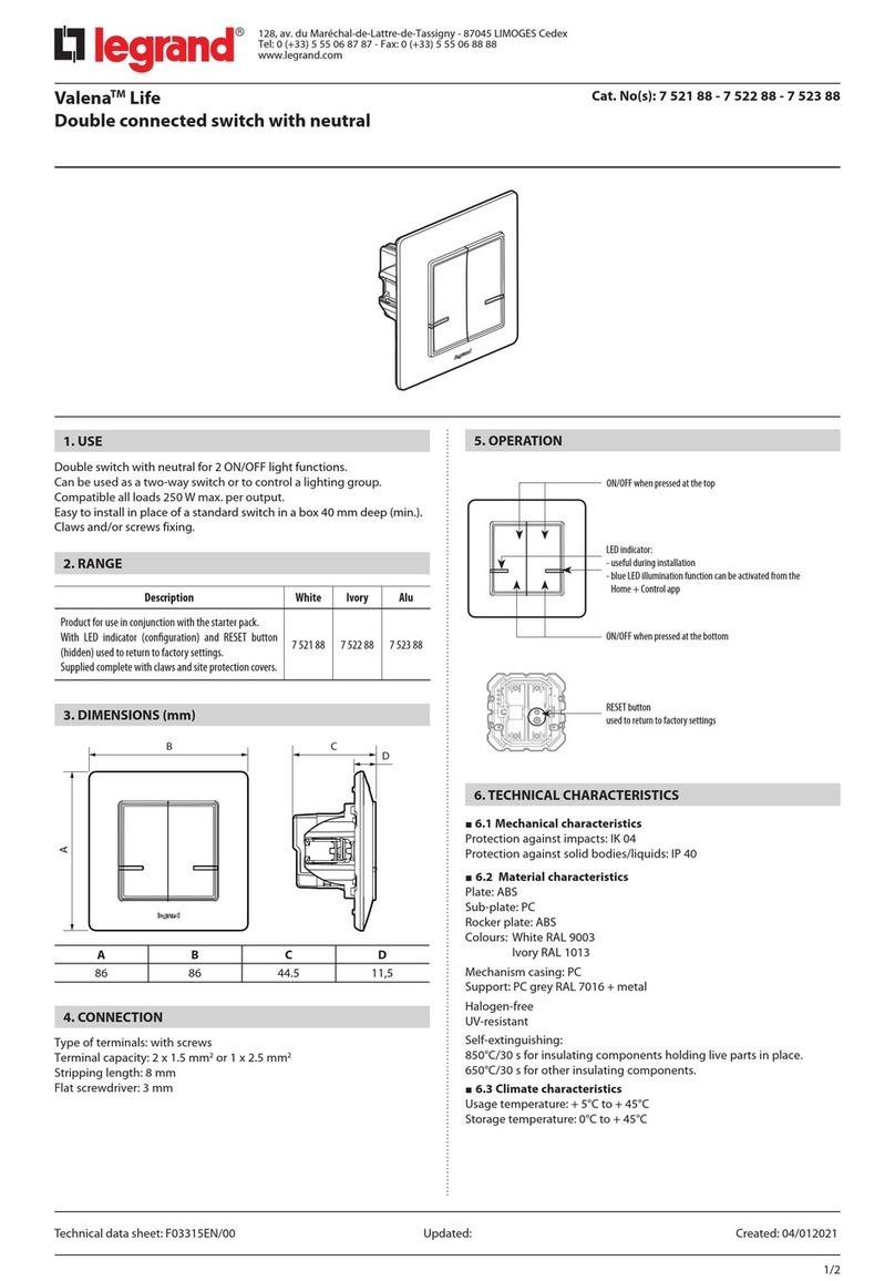 LEGRAND Valena Life 7 521 88 User manual