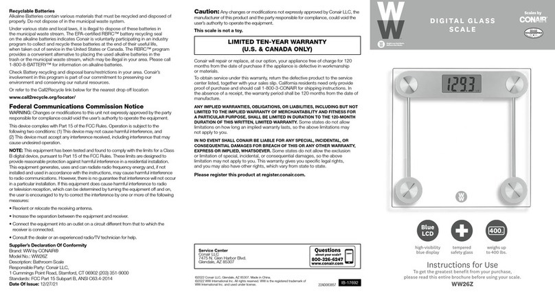 Conair WW26Z User manual