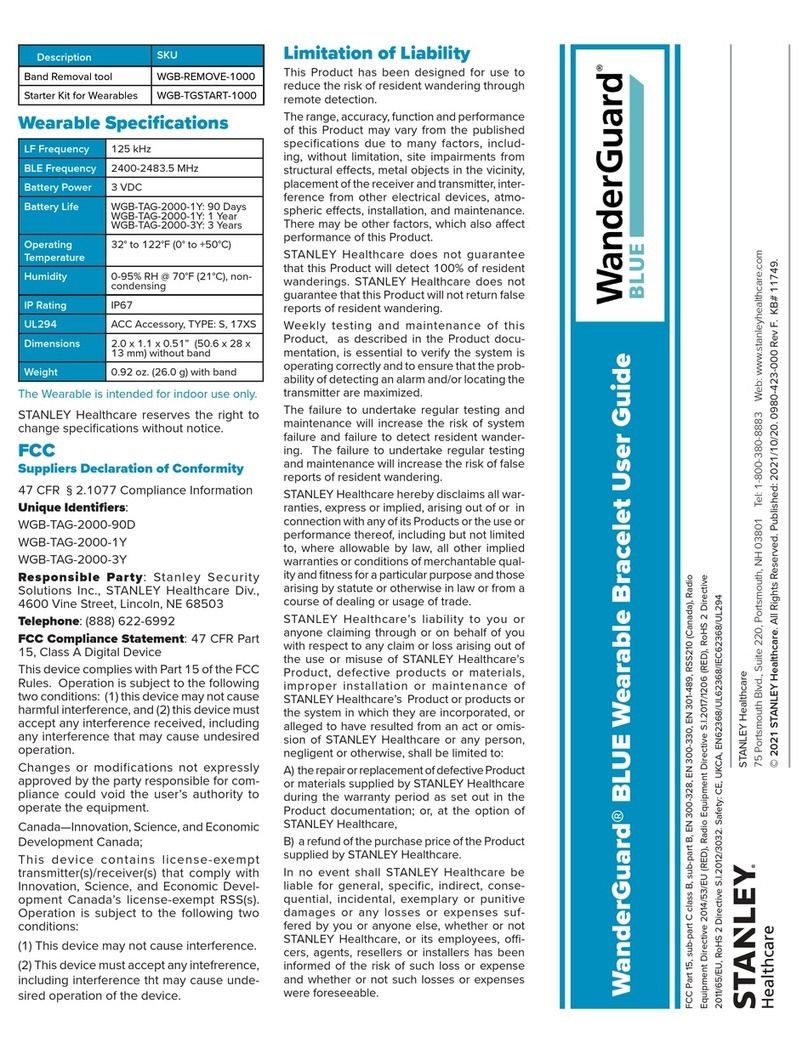 Stanley Healthcare WanderGuard BLUE user guide
