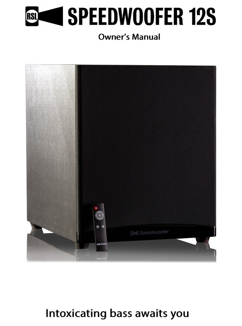 RSL SPEEDWOOFER 12S owner's manual