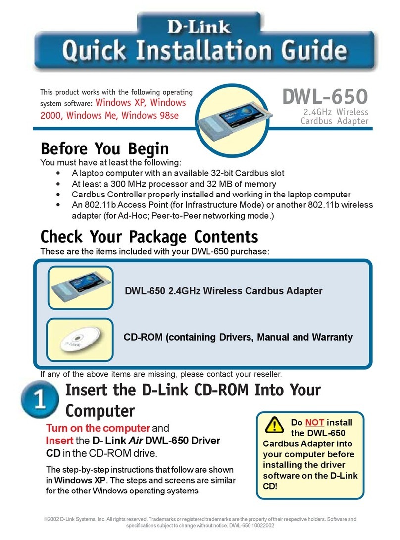 D-Link DWL-650 User manual