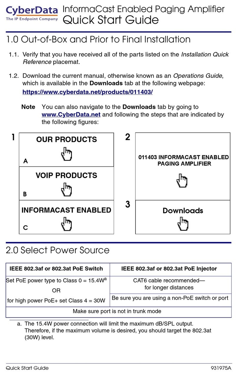 CyberData 011403 User manual