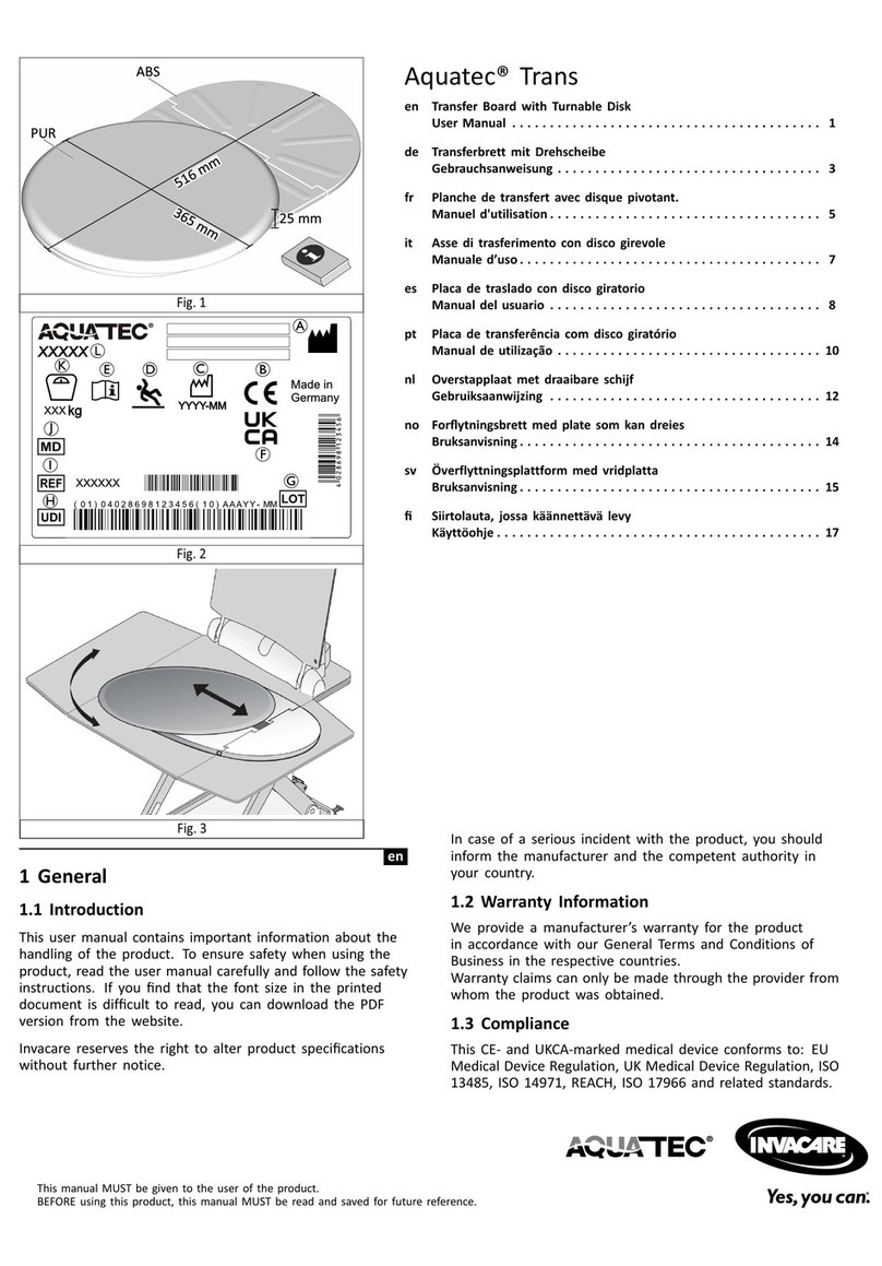 Invacare Aquatec Trans User manual