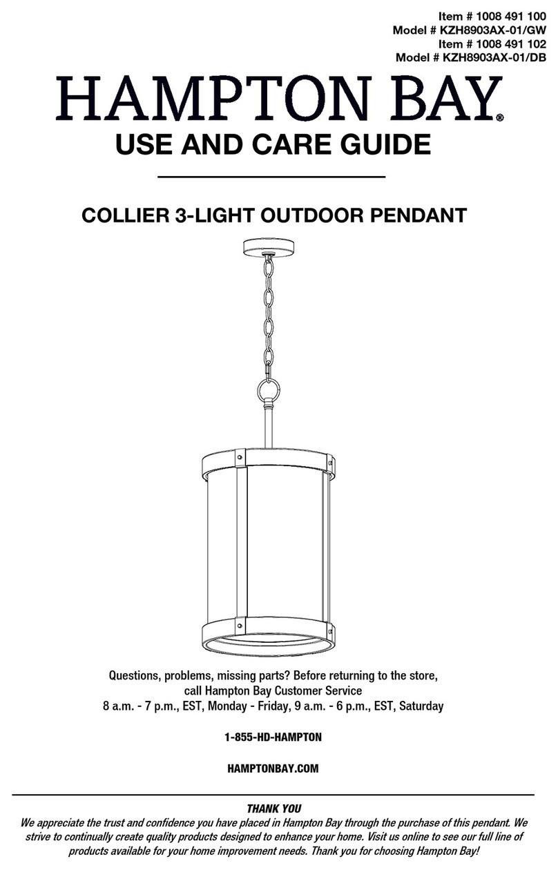 HAMPTON BAY COLLIER KZH8903AX-01/GW Use and care guide HAMPTON BAY COLLIER KZH8903AX-01/GW Use and care guide